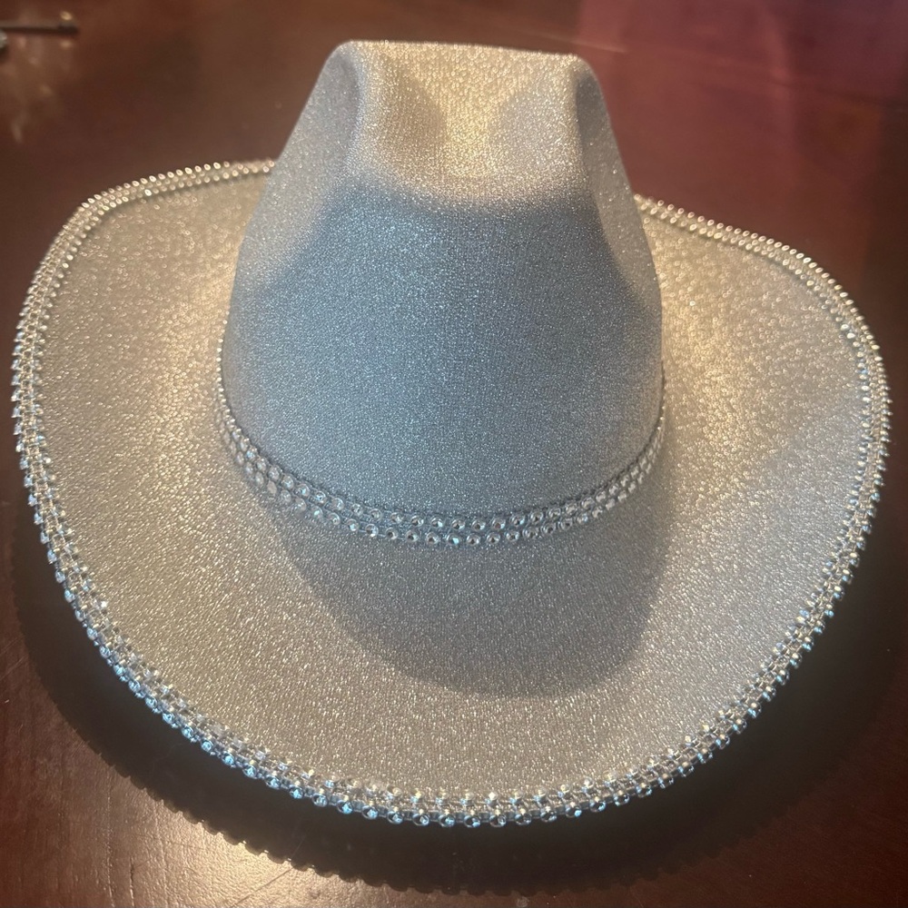 Silver Rhinestone Cowboy Hat